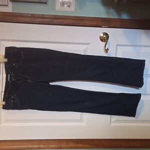 Express low rise Barely Boot dark wash soft stretch denim jeans